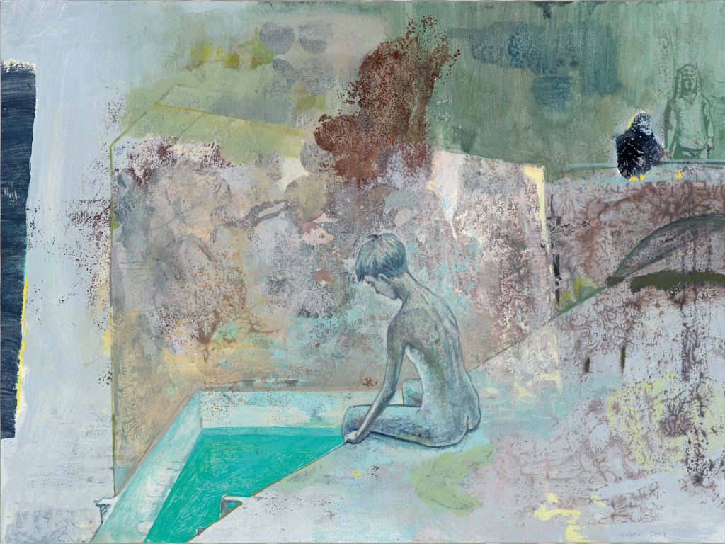 Swimmingpool, 2011, Acryl auf Papier, 30 × 40 cm