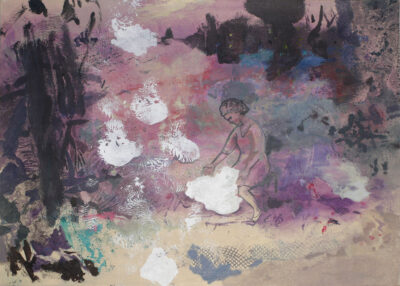 between II,2019, Acryl auf Karton, 50 × 70 cm